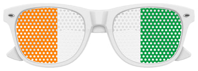 Funglasses CÔTE D’IVOIRE Flag World Cup Party sunglasses with white frames and national flag design for soccer fans.