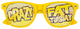 Yellow Crazy Fat Tuesday party sunglasses by Funglasses with bold, oversized frame and fun, festive design.