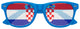Croatia flag World Cup party sunglasses by Funglasses featuring blue lenses and Croatia flag design for celebrating football events.