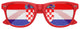 Croatia flag World Cup party sunglasses by Funglasses featuring red and white Croatia flag design and UV protection.