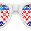 Croatia flag World Cup party sunglasses by Funglasses featuring white frame and Croatia flag design on the lenses.