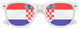 Croatia flag World Cup party sunglasses by Funglasses, featuring white frames and Croatian flag design on the lenses.