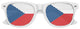 Funglasses with Czech Republic flag design for World Cup celebrations, featuring white frame and patriotic Czech Republic flag print.