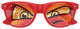 Red devil boy costume sunglasses by Funglasses with playful devil horns and bright red lenses for costume parties.