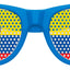 Ecuador flag-themed Funglasses World Cup party sunglasses with blue lenses and Ecuador flag design on the frames.
