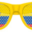 Ecuador flag themed sunglasses by Funglasses with yellow lenses, perfect for World Cup celebrations and fan support.