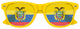 Ecuador flag World Cup party sunglasses by Funglasses with yellow frame and Ecuador flag design for fans and celebrations.
