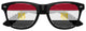 Egypt flag World Cup party sunglasses by Funglasses featuring black frames and Egypt flag design for sports events.