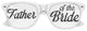 Funglasses Father of the Bride wedding party sunglasses with white frame and dark tinted lenses.