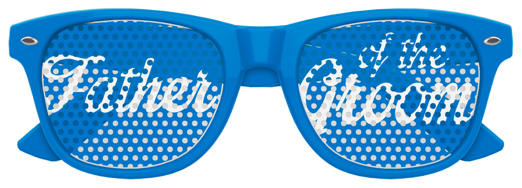 Funglasses Father's of the Groom wedding party sunglasses in blue, stylish eyewear for special wedding events.