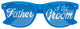 Funglasses Father of the Groom wedding party sunglasses with blue frames and dark lenses, stylish and suitable for wedding events.