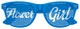 Flower girl wedding party sunglasses by Funglasses in blue, featuring playful flower-themed frames for young bridesmaids.