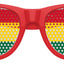 Ghana flag World Cup party sunglasses by Funglasses with red, yellow, green colors and Ghana emblem on the frames.