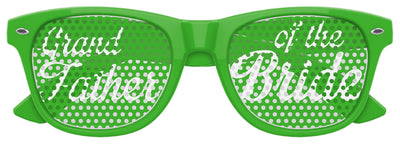 Grandfather of the Bride Funglasses wedding party sunglasses with green tinted lenses and stylish design.
