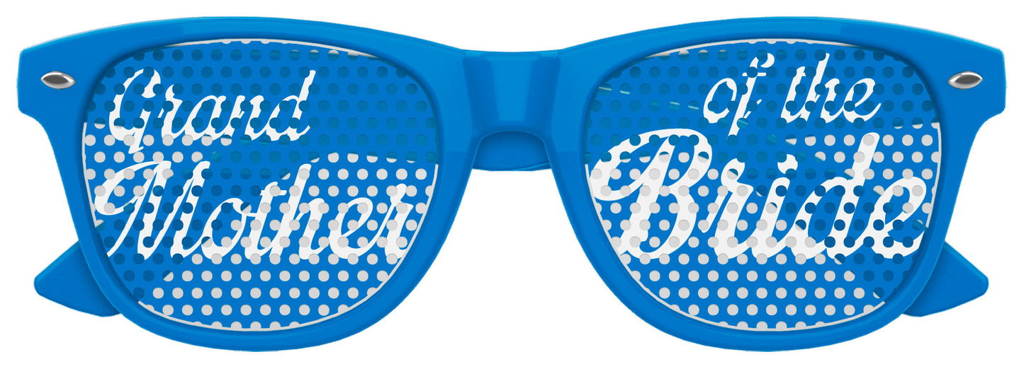 Funglasses grand mother of the bride wedding party sunglasses in blue, stylish eyewear for special occasion bridal events