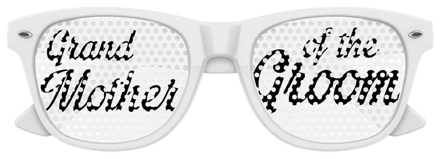 Grandmother of the groom wedding party sunglasses by Funglasses, white frame with stylish design, perfect for wedding celebrations.