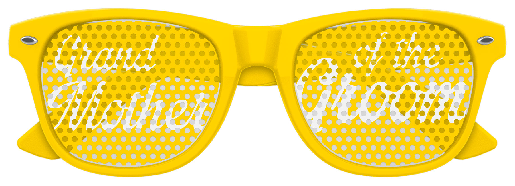 Funglasses Grandmother of the Groom wedding party sunglasses in yellow with stylish design for special occasions