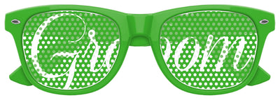 Funglasses GROOM Wedding Party sunglasses in green with classic frame, stylish accessory for groom and bridal party.