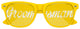 Funglasses Groomsmans wedding party sunglasses in yellow with black frames, stylish eyewear for wedding celebrations.