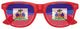 Haiti flag sunglasses by Funglasses featuring red and blue colors, perfect for World Cup parties and celebrations.