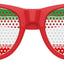 Funglasses with Iran flag design for World Cup party, featuring red and white colors, stylish sunglasses for football fans
