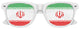Iran flag sunglasses for World Cup party by Funglasses, featuring white frame and Iran flag design for fans and celebrations.