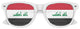 Funglasses with Iraq flag design, white sports sunglasses for World Cup parties, featuring bold Iraq flag graphics on the frame.