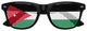 Black Jordan Flag World Cup Party Sunglasses by Funglasses with bold Jordan flag design and tinted lenses.