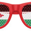 Red Jordan Flag World Cup Party sunglasses by Funglasses with bold Jordan flag design and stylish frame for soccer fans