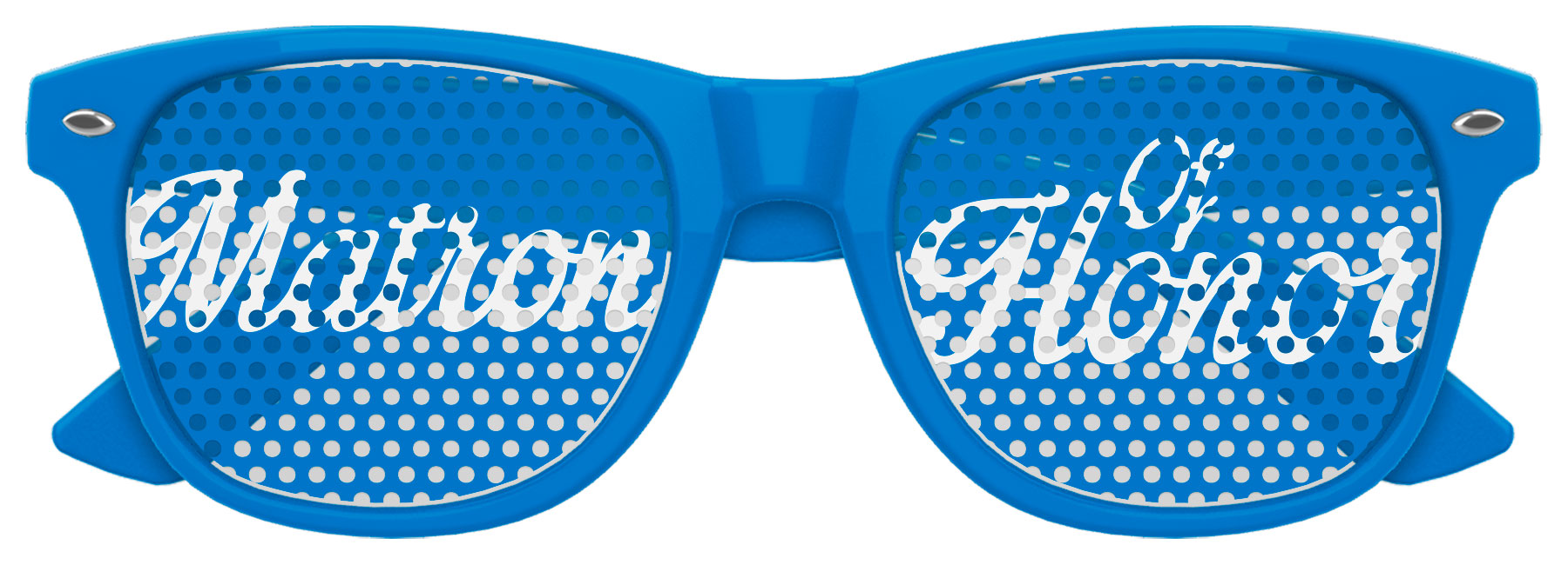 Funglasses Matron of Honor wedding party sunglasses in blue with tinted lenses and stylish design, perfect for bridal celebrations.
