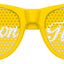 Funglasses Matron of Honor wedding party sunglasses in yellow, stylish accessory with "Matron of Honor" lettering, on a white background.