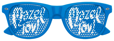 Funglasses MAZEL TOV wedding party sunglasses with blue tinted lenses and stylish design, perfect for celebration events.