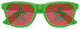 Morocco flag-themed World Cup party sunglasses by Funglasses with green and black design, perfect for sports celebrations.