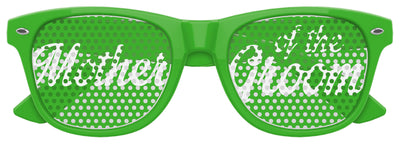 Green mother of the groom sunglasses by Funglasses, stylish and trendy wedding party eyewear for special occasions.