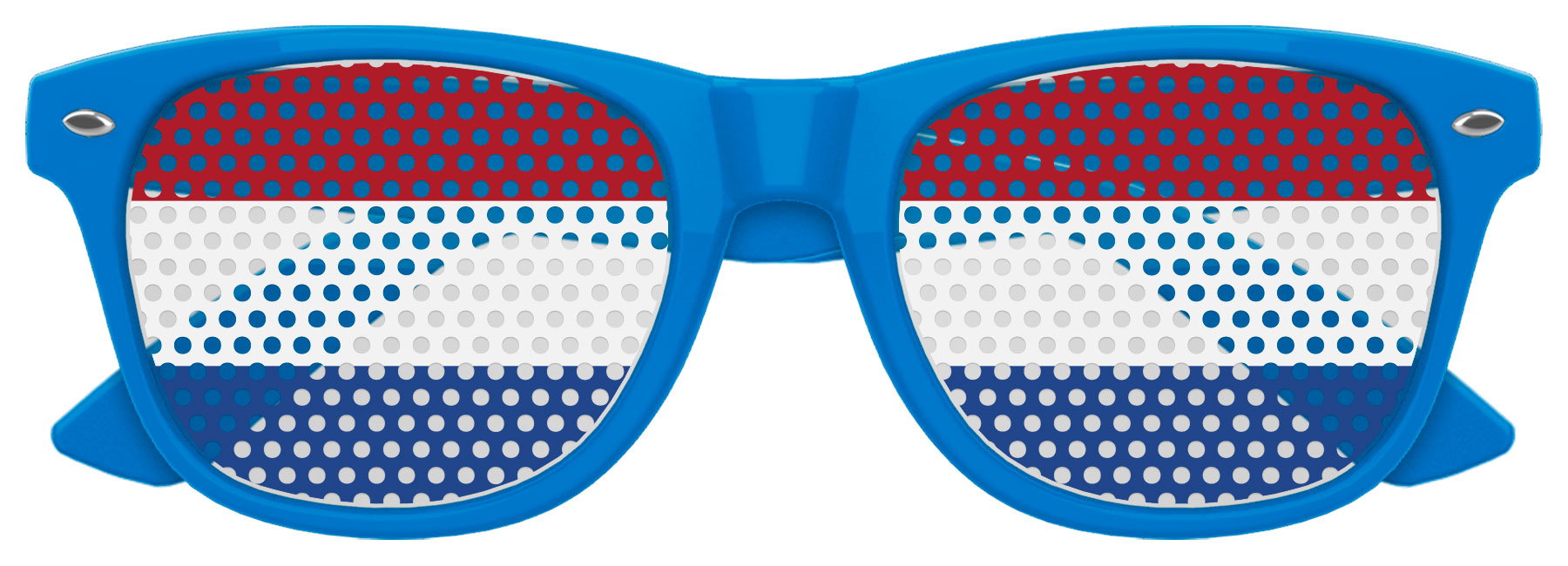 Blue Netherlands flag themed sunglasses by Funglasses, perfect for World Cup parties and celebrating Oranje fans.