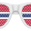 Funglasses with Norway flag design for World Cup parties, white frame with Norway flag print on the lenses.