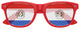 Funglasses Paraguay flag sunglasses with red, white, and blue colors, perfect for World Cup celebrations and patriotic events.