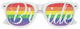 Rainbow Pride Bride wedding party sunglasses by Funglasses, featuring vibrant rainbow-colored lenses and white frames for celebrations.