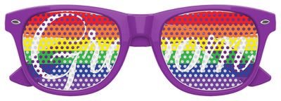 Rainbow Pride Groom wedding party sunglasses by Funglasses, featuring colorful lenses and stylish design for celebration.