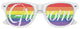 Rainbow Pride Groom sunglasses by Funglasses featuring vibrant rainbow-colored lenses and a stylish wedding party design.