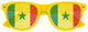 Funglasses Senegal flag World Cup party sunglasses with yellow lenses and Senegal flag design, sporty and festive eyewear