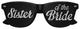 Black sister of the bride wedding party sunglasses by Funglasses, stylish accessory with tinted lenses for wedding photos.