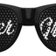 Black "Sister of the Groom" wedding party sunglasses from Funglasses with bold white text, perfect for wedding celebrations.