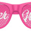 Pink wedding party sunglasses for sister of the groom by Funglasses, featuring stylish frames and wedding-themed design.