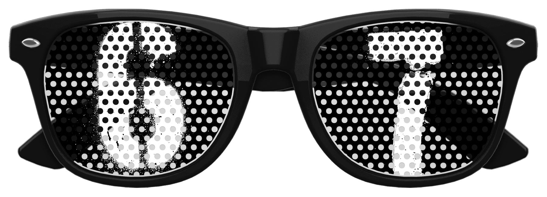Black SIX SEVEN party sunglasses by Funglasses with bold, oversized frames and dark tinted lenses for a stylish look.
