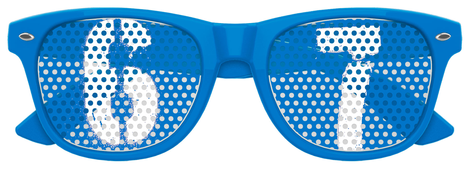 Funglasses SIX SEVEN Party Sunglasses in blue with wide frames and tinted lenses, stylish accessories for parties and events.