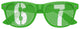 Funglasses SIX SEVEN Party Sunglasses in green with large square frames and tinted lenses, stylish for outdoor events.