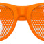 Bright orange SIX SEVEN Party Sunglasses by Funglasses with rounded frames and dark lenses on a white background.