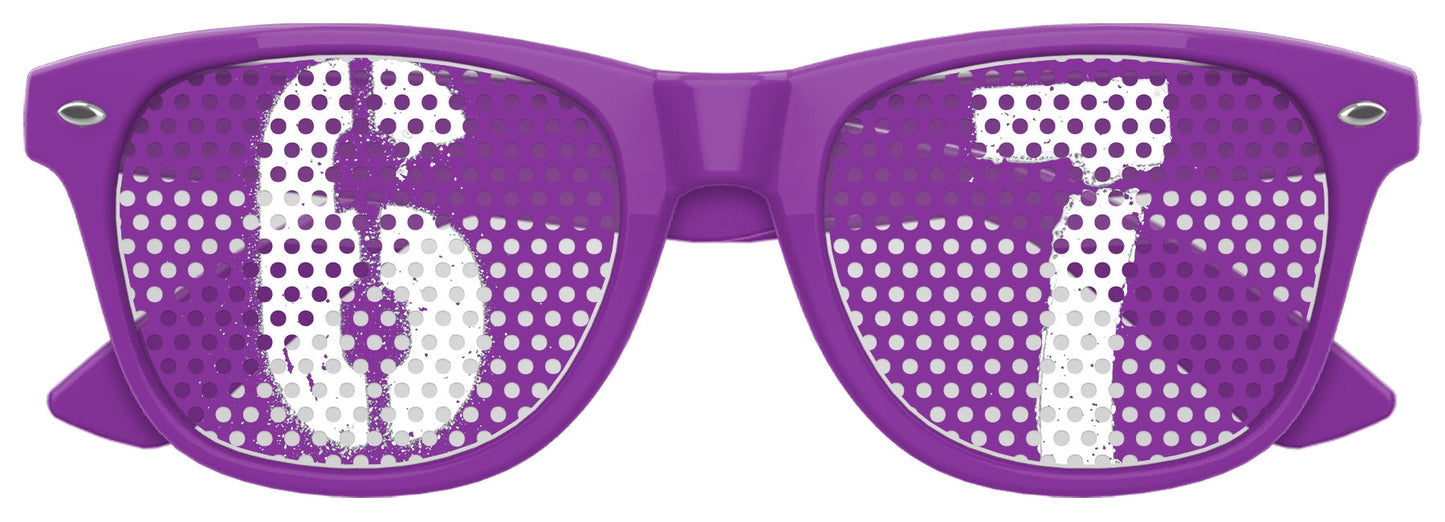 Funglasses SIX SEVEN Party Sunglasses in vibrant purple with bold frames and tinted lenses, stylish for casual wear