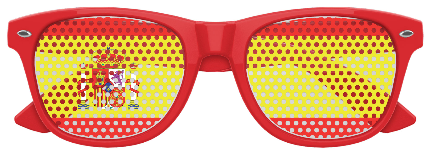 Funglasses Spain flag World Cup party sunglasses with red, black, and yellow colors, featuring Spain flag design on stylish eyewear
